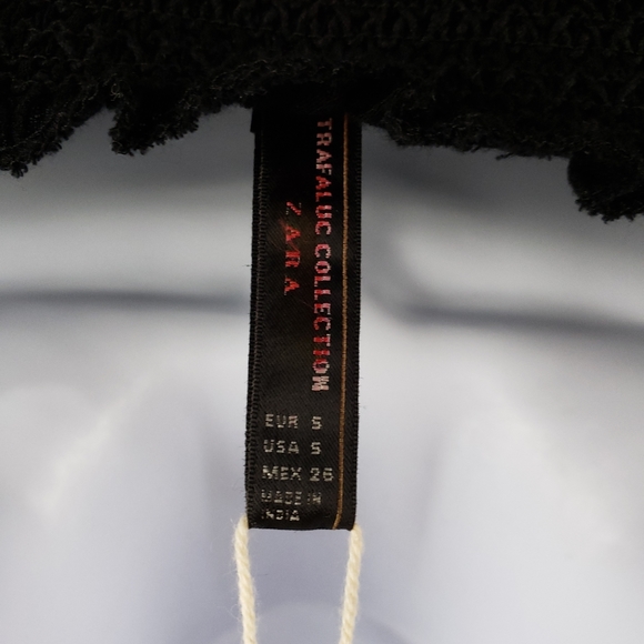 Zara Gauze Off The Shoulder Black Top Size Small - Picture 8 of 8